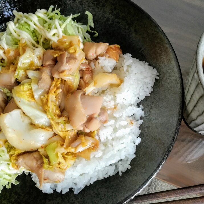 白菜と鶏肉の中華丼